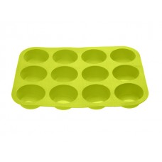 Форма для выпечки, силиконовая, прямоугольная на 12 кексов, 33 х 25 х 3 см, зеленая, PERFECTO LINEA (20-018713)