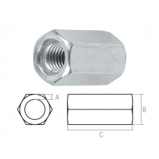 Гайка М10 удлиняющая, цинк (50 шт в карт. уп.) STARFIX (SMC2-86963-50)