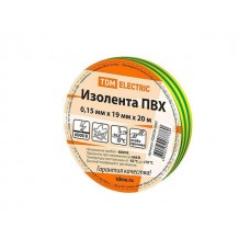 Изолента ПВХ 0,15х19мм Желто-Зеленая 20м TDM (SQ0526-0007)