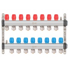 Коллекторная группа AVE135, 8 вых. AV Engineering (Для водоснабжения и отопления (радиаторы). Не для теплого пола) (AVE13500108)