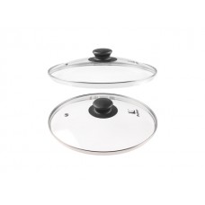 Крышка стеклянная, 200 мм, с металлическим ободом, круглая, PERFECTO LINEA (Стеклянная крышка на сковороду диаметром 20 см с паровыпуском изготовлена 