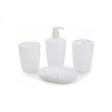 Набор аксессуаров для ванной комнаты Aqua, снежно-белый, BEROSSI (Изделие из пластмассы. Размер 160 х 100 х 230 мм (в упаковке)) (АС22101000)