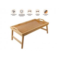Поднос-столик бамбуковый с ручками, прямоугольный, 50,5х30 см, BAMBOO, PERFECTO LINEA (Размер: 50,5х30х6.5 см) (38-503065)
