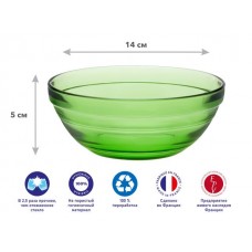 Салатник стеклянный, 140 мм, серия Vert Green, DURALEX (Франция) (2025GF06A1111)