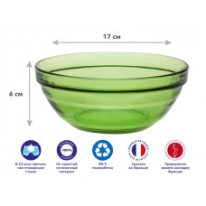 Салатник стеклянный, 170 мм, серия Vert Green, DURALEX (Франция) (2026GF06A1111)