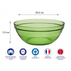 Салатник стеклянный, 205 мм, серия Vert Green, DURALEX (Франция) (2027GF06A1111)
