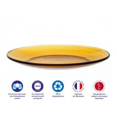 Тарелка десертная стеклянная, 190 мм, серия Lys Amber, DURALEX (Франция) (3008DF06E1111)