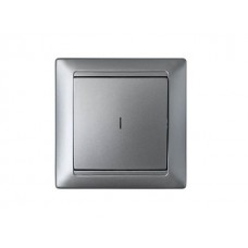 Выключатель 1 клав. (cкрытый, 10А) со световой индикацией, серебро, Стиль, BYLECTRICA (С1 10-813сер)